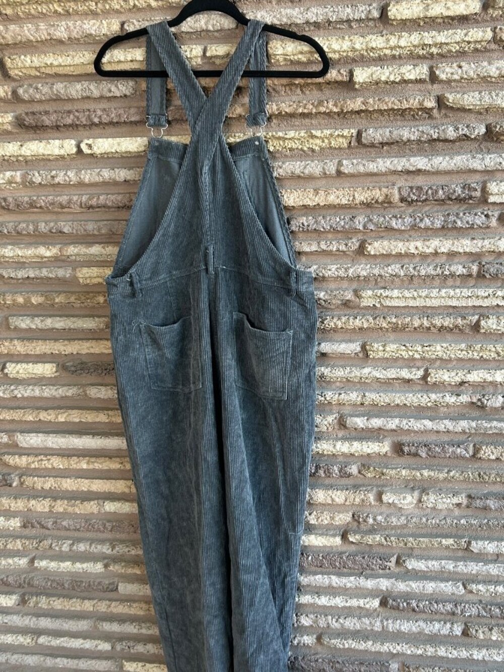 By Together Blue Wide Wale Corduroy Bib Overalls Size Large - Picture 8 of 11